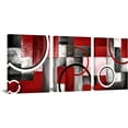 thumbnail image 1 of Red and Grey Abstract Geometric Circle Canvas Wall Art Rustic Burgundy Red Prints Artwork for Living Room Bedroom Christmas Wall Decoration (Red), 1 of 6