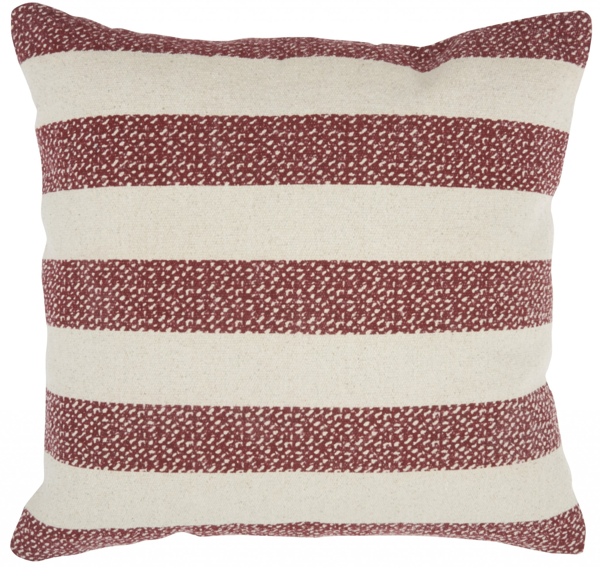 20"x20" Red and White Striped Square Throw Pillow