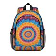 thumbnail image 1 of Red and Orange Tie Dye Pattern Backpack for School, Cute School Bag with Adjustable Shoulder Straps and Padded Back, 15"x11.42"x5.5", 1 of 5