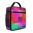 thumbnail image 1 of Red and Pink Checkered Pattern Insulated Lunch Bag Teens,Lunch Box for Men Women for Work,Picnic or Travel,10.2x9.5x4.3 Inches,8 Can Capacity, 1 of 6
