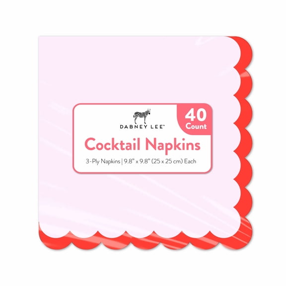 Dabney Lee 40 count Red and Pink 3-Ply Cocktail Napkins