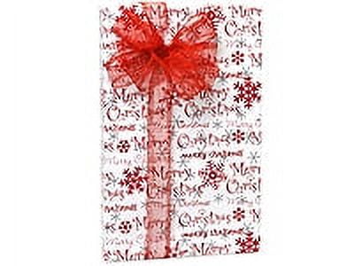 Metallic Silver Berry Sprig Burgundy Red Handmade Wrapping Paper Sheets W/  Deckled Edges 2 Sheets 