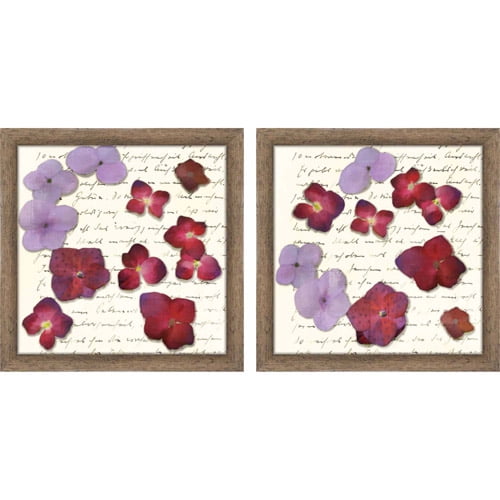 Red and Violet Floral Wall Art, Set of 2 - Walmart.com