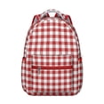 thumbnail image 1 of Red and White Checkered Backpack for School,Cute School Bag,Schoolbag with Adjustable Shoulder Straps & Padded Back,15.3"x11"x7.1".﻿, 1 of 6