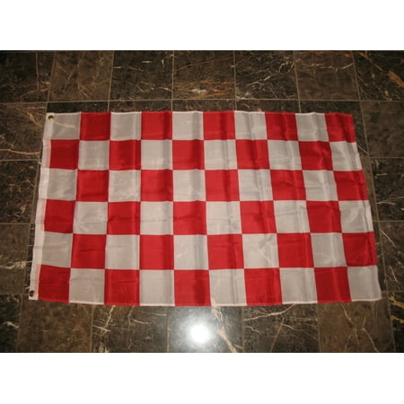 Red and White Checkered Flag Advertising Banner Store Sign Party Pennant 3x5