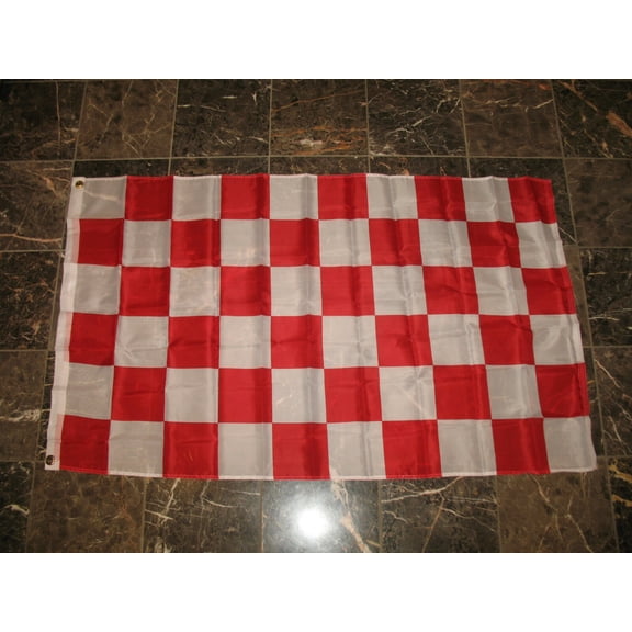 Red and White Checkered Flag Advertising Banner Store Sign Party Pennant 3x5