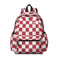 thumbnail image 1 of Red and White Checkered Pattern Backpack for School, Cute School Bag with Adjustable Shoulder Straps and Padded Back, 13.4"x11"x4.7", 1 of 5