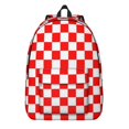 thumbnail image 1 of Red and White Checkered Pattern Backpack for School, Cute School Bag with Adjustable Shoulder Straps and Padded Back, 15.7"x11.8"x5.5", 1 of 5