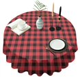 thumbnail image 1 of Red and White Checkered Pattern Round Tablecloth 60"x60",Wrinkle Wipeable Table Cloth for Kitchen Dining Room Picnic Patio Party, 1 of 6