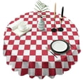 thumbnail image 1 of Red and White Checkered Pattern Round Tablecloth 60"x60",Wrinkle Wipeable Table Cloth for Kitchen Dining Room Picnic Patio Party, 1 of 6