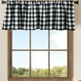 thumbnail image 1 of Red and White Checkered Window Valance, 55"x15", Polyester Rod Pocket Curtain for Kitchen or Living Room, Cottage Style, 1 of 6