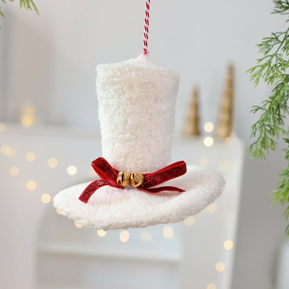 Red and White Christmas Hanging Decorations with Built-in String for Tree Wall Porch Festive Ornaments
