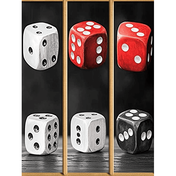 Red and White Dice Canvas Wall ArtPerfect for Living Room Office Game Room and Bar Decoration.
