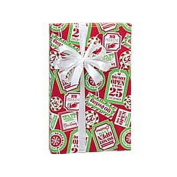 Red and White Do Not Open No Peeking Holiday Christmas Gift Premium Wrapping Paper 15ft