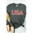 thumbnail image 1 of Red and White Floral USA Graphic Tee T-Shirt, 1 of 10