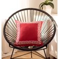 thumbnail image 1 of Red and White Greek Key Bordered Throw Pillow, 1 of 2