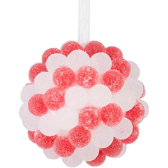 Red and White Gumdrop Ball Ornament