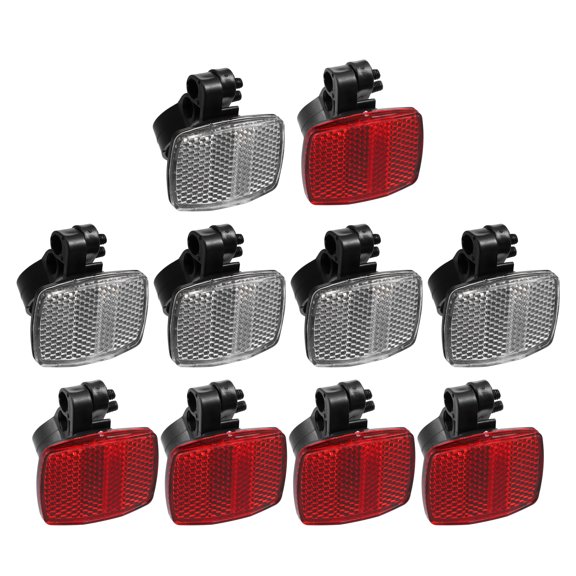 Red and White Handlebar and Seatpost Bicycle Reflectors Kit Bike Safety Warning Reflectors 10pcs