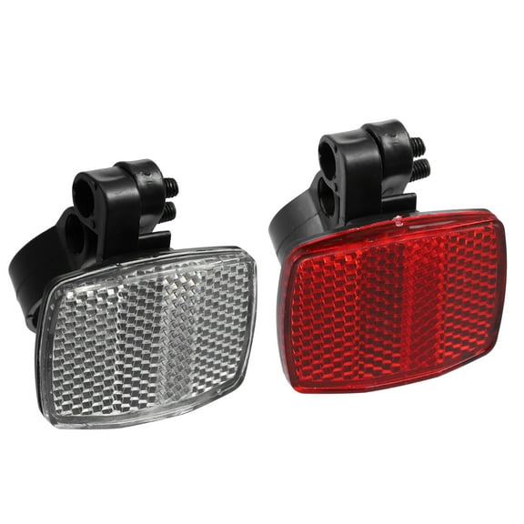Unique Bargains Red White Handlebar and Seatpost Bicycle Reflectors Kit Bike Safety Warning Reflectors 2PCS