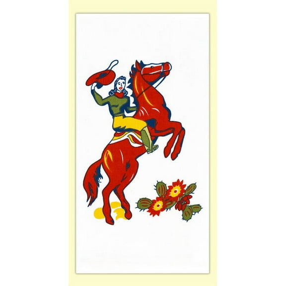 Red and White Kitchen Cowgirl Callie Flour Sack Towel #VL69