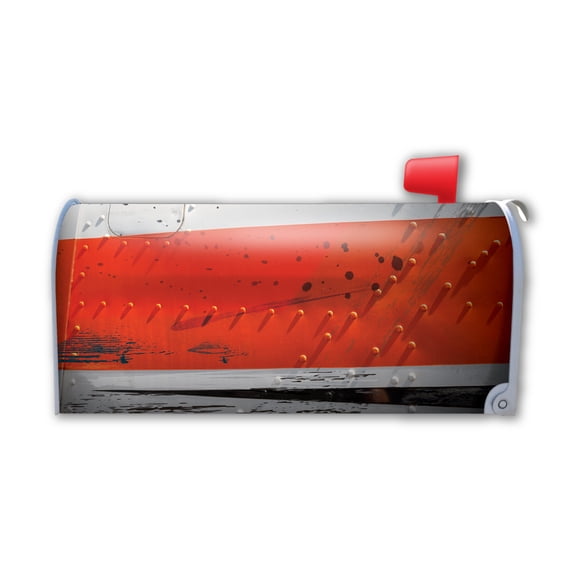 Red and White Metal Design Large Mailbox Cover Magnet