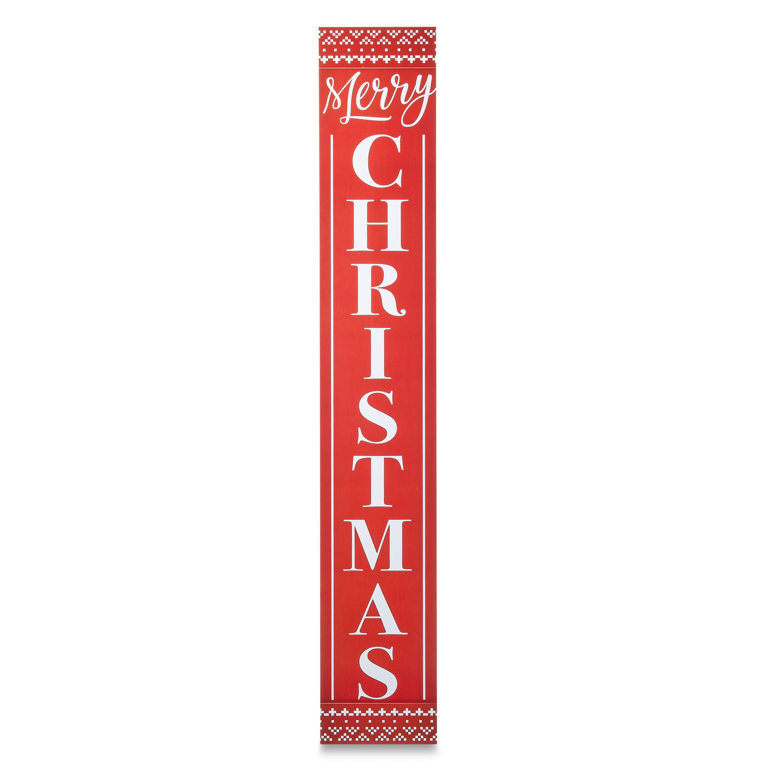 Red and White Outdoor Christmas Hanging Sign, Merry Christmas, 60 in