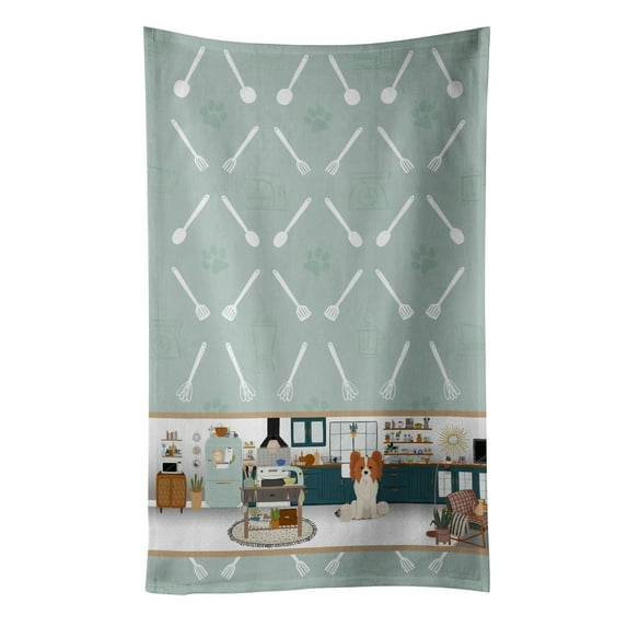 Red and White Papillon in the Kitchen Kitchen Towel 15 in x 25 in