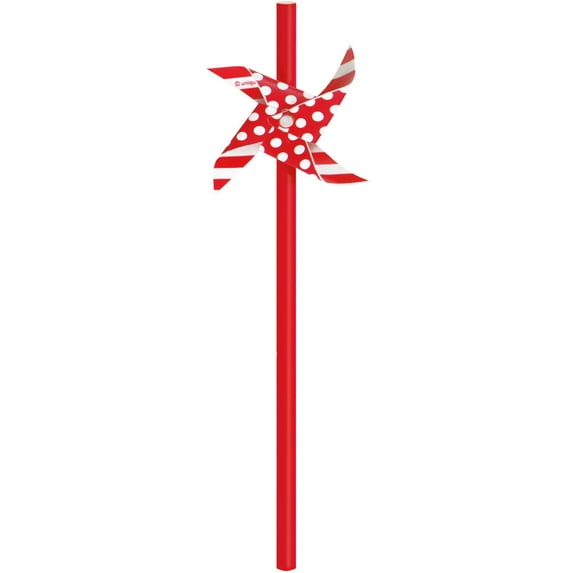 Red and White Pinwheel Paper Straws, 3ct
