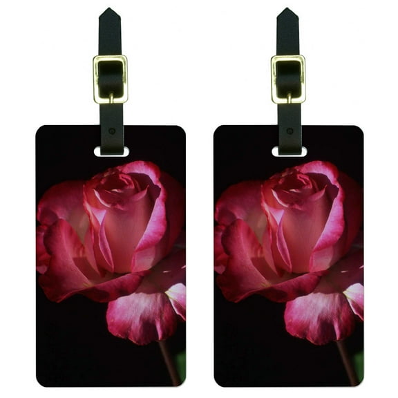 Red and White Rose Luggage Tag Set
