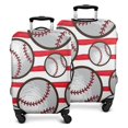 thumbnail image 1 of Red and White Striped Baseballs Pattern Luggage Cover Fashion Suitcase Cover Baggage Covers Fit 25-28 Inch Luggage (Go Travel), 1 of 5