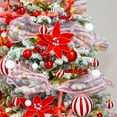 thumbnail image 1 of Red and White Striped Mesh Ribbon, DIY Christmas Tree Decoration, Plastic Decorative Roll, for Craft Gift Wrapping and Bow, 1 of 9