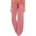 thumbnail image 1 of Red and White Striped Women's Comfy Pajama Pants Drawstring Palazzo Lounge Pants Wide Leg, 1 of 5