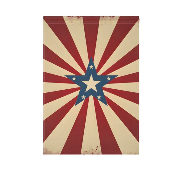 Red and White Stripes Five-pointed Star Garden Flag Double Sided 12 x 18/28 x 40 Inch Yard Flag Home Outdoor Yard Patio Lawn Decor