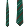 thumbnail image 1 of Red and White Stripes on Green Necktie Mens Tie, 1 of 3