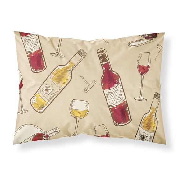 Red and White Wine Fabric Standard Pillowcase