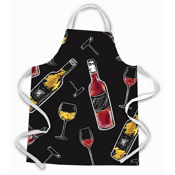 Red and White Wine on Black Apron
