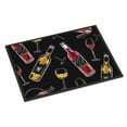 thumbnail image 1 of Red and White Wine on Black Doormat 18x27, 1 of 4