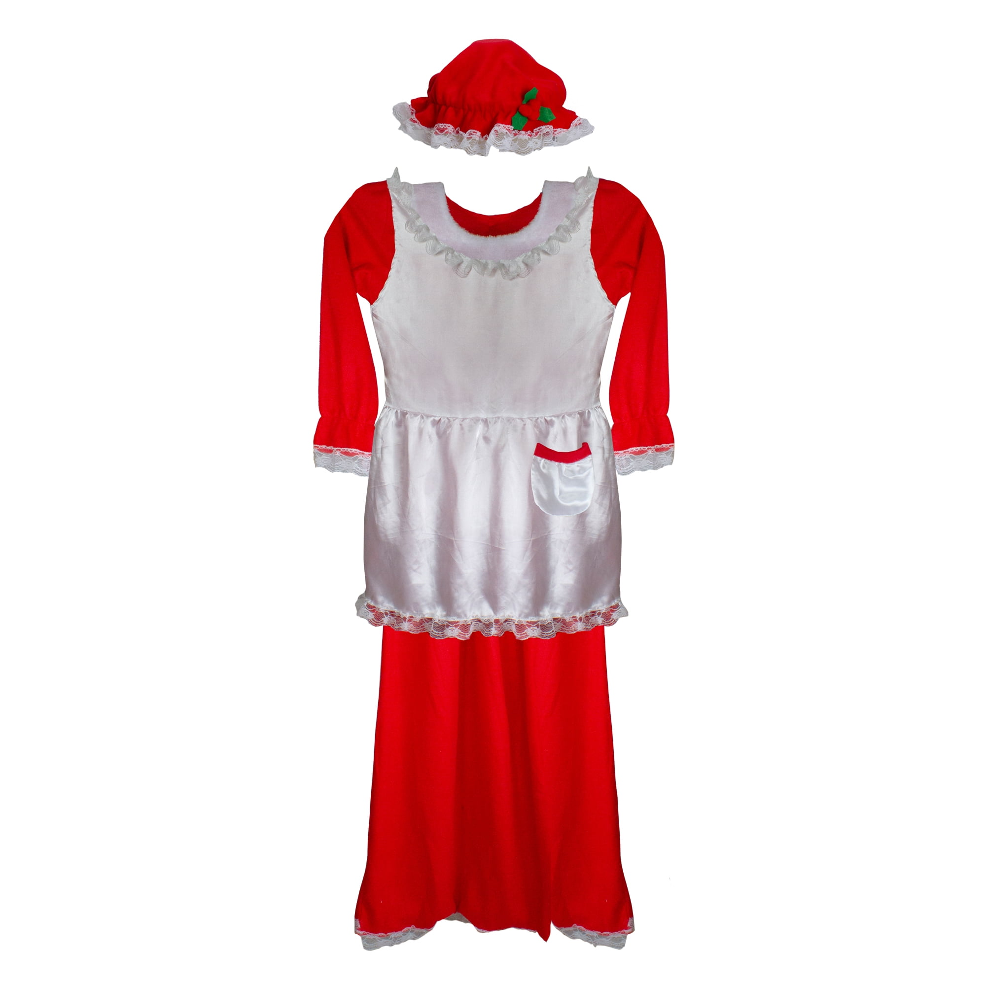 Red and White Women's Mrs. Claus Costume Set Size: Standard Size