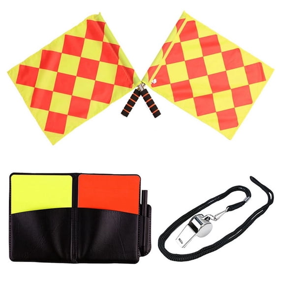 Red and yellow cards set for referee in football match