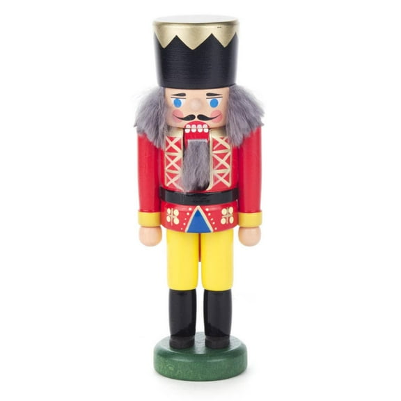 Red and Yellow King German Wood Miniature Christmas Nutcracker Decoration 5 Inch