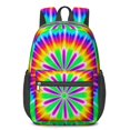 thumbnail image 1 of Red and Yellow Tie Dye Pattern 17" Waterproof Oxford School Backpacks for Teens, S-Shape Padded Straps, for School, Travel, Hiking, Camping, 1 of 5