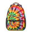 thumbnail image 1 of Red and Yellow Tie Dye Pattern Backpack for School, Cute School Bag with Adjustable Shoulder Straps and Padded Back, 15.3"x11"x6.7", 1 of 5