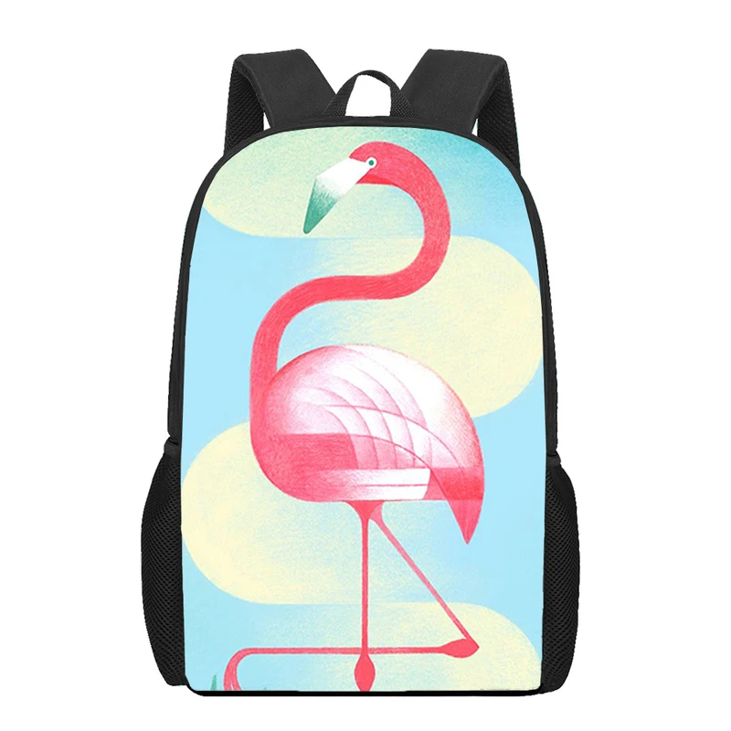 Red beautiful Flamingo bird 3D Print School Bags for Teenager Boys Girls Unique Children Kids zaino Book Bag Student Bookbag Walmart