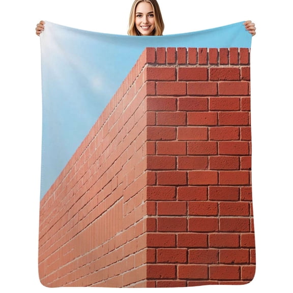 Red brick Stone wall Flannel Blanket Warm Soft Bedding Throws Winter Camping Chair Sofa Bed