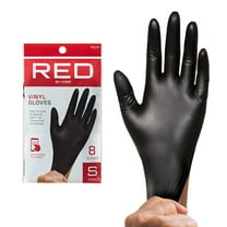 Red by Kiss 8Pcs Black Vinyl Gloves, Disposable, Latex Free, Powder Free, Multi-functional Gloves, Cleaning Service Gloves (Small)