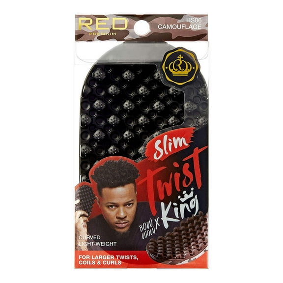 Red by Kiss Bow Wow X Twist King Luxury Twist Styler Washable and Durable Twist Brush for Afro Curl- Slim and Dense (Camouflage)