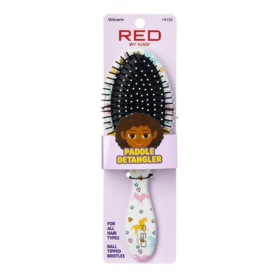 Red by Kiss Detangling Hair Brush Glides Through Tangles With Ease For All Hair Types Kids Friendly Size Hair Detangler Wet or Dry Hair (Unicorn)