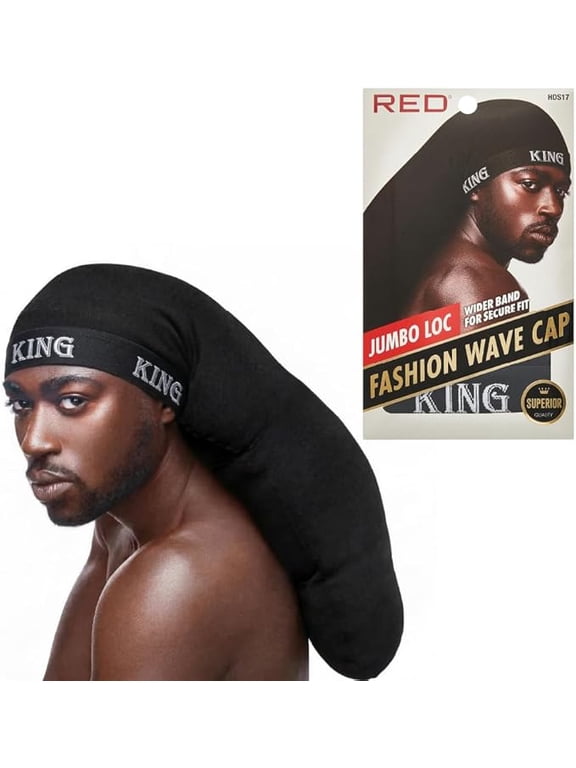 Dreadlock Stocking Cap, Secure Stretchy Fit for Long & Locs Hair, Soft & Lightweight, Breakage & Lint Protection (Black King Jumbo)