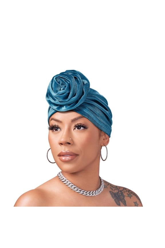 Red by Kiss Keyshia Cole X Top Knot Turban Ritzy Velvet Blue (HQ61)