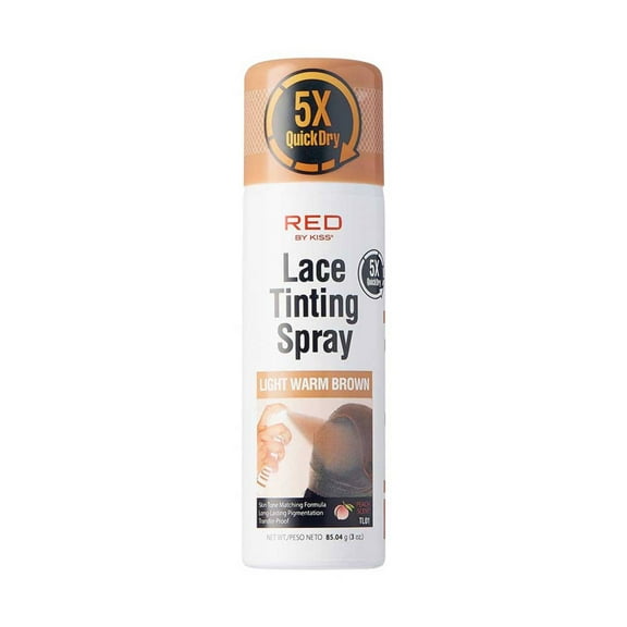RED By Kiss Lace Tinting Spray, Quick Dry & Skin Tone Matching for Lace Wig, Transfer-proof, No Smudging, Long Lasting, Precision Control with Pointed Nozzle, Peach Scent